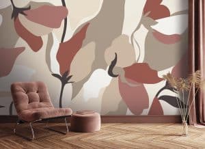 Le papier peint panoramique MOHALA a fait de la fleur sa muse. Sur toute la tapisserie, les fleurs prennent l’espace tout en apportant un aspect aérien. Chaque pétale adopte une couleur et une forme différente, on oublie le végétal au profit d’une esthétique abstraite.