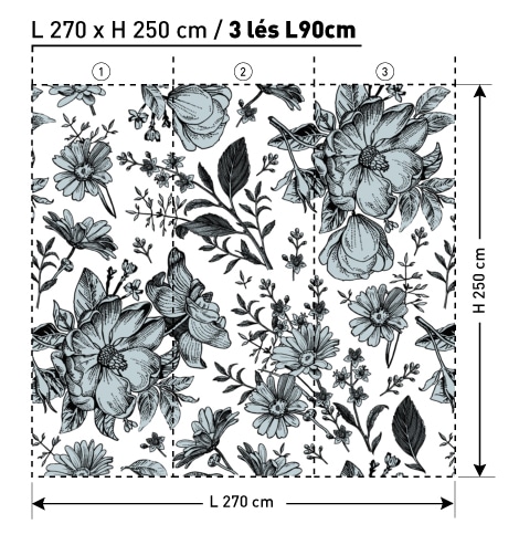 NA2114 2 BOUTON A MxDEKOZY L270 x H250 papier peint DEKOZY.FR