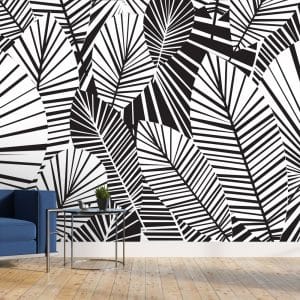 PAPIER PEINT TROPICAL FEUILLU Fauteuil Bleu TR2005 1.jpg