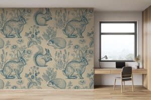 Le papier peint panoramique « vintage camomille » vous propose une balade champêtre, dans un esprit 19e siècle. Le fond de la tapisserie adopte une teinte beige.
