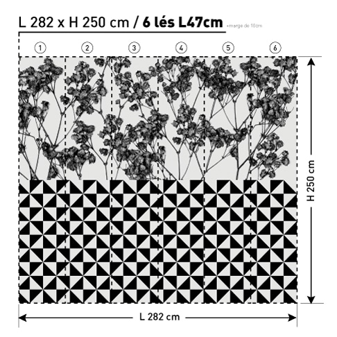 LudovicaRoberto Palomba Floricheck TXWF19655 L282xH250 TEX papier peint dekozy.fr