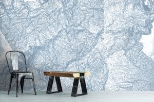Paesaggio II offre une vision aérienne des paysages, des formes organiques des chaînes de montagnes et des cartes imaginaires de lieux familiers. La nature abstraite du motif vous permet de toujours repérer quelque chose de nouveau basé sur nos vies personnelles et nos expériences de rêve.