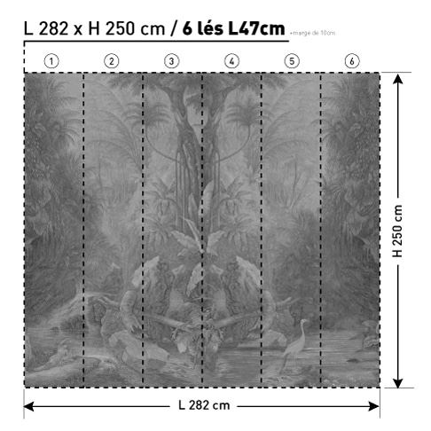SILKY JUNGLE SUNRISE TXCA23125 L282xH250 TEX papier peint dekozy.fr