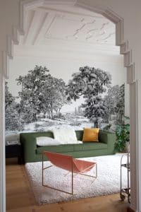 Ce panorama crée par Martine Dubreucq et Isabelle Parmentier, artistes-designers, nous transporte dans les grandes forêts domaniales françaises. Des mois d’un travail minutieux inspiré des domaines historiques souvent représentés par les artistes du XVIIIème et du XIXème siècle. Fontainebleau, Chantilly, Compiègne, Rambouillet... châteaux et belles demeures ne sont pas loin. Ce travail réalisé au crayon et à la pierre noire, rehaussé à la plume, symbolise ce que nous avons de plus précieux, la Nature. Chênes, acacias, bouleaux, peupliers, noisetiers, composent un paysage où il fera bon se ressourcer... Entrez dans ce nouveau paysage et laissez vous porter.