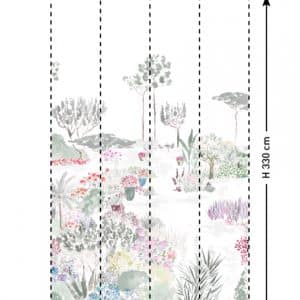 JARDINDEFRANCE GRIS VERT Panneau A L200 H330 IL papier peint dekozy.fr