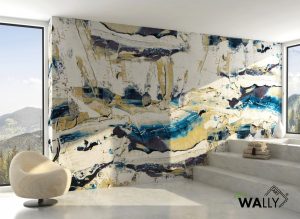 papier peint inspiré par des marques gravées sur la roche avec des couleurs à fort impact chromatique peut créer une ambiance artistique et dynamique dans un espace. Ce papier peint offre une esthétique captivante et contemporaine. Il peut créer une atmosphère dynamique et artistique dans n'importe quelle pièce. Assurez-vous de maintenir un équilibre visuel et de choisir des éléments de décoration qui complètent l'esthétique audacieuse du papier peint.