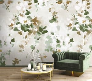 L’abstraction version végétale. Le papier peint panoramique Flosculus crée la surprise en exposant des feuilles de façon artistique. Le fond banc et beige adopte un effet granuleux. La tapisserie semble texturée, comme une pierre. Des feuilles semblent collées ou incrustées de façon aléatoire. Leurs contours sont flous et leurs couleurs se délavent façon aquarelle. Certaines ont laissé une empreinte blanche dans l’effet granulé du décor. Le papier peint s’inspire de la nature tout en adoptant une démarche artistique. Le résultat est délicieusement esthétique. Il procure une sensation de pureté, de poésie et d’authenticité. Deux versions pour ce décor mural végétal et sensationnel : la première dans des teintes vertes, beiges et brunes ; la deuxième dans des coloris bleus et bruns avec quelques touches jaune ocre. Un papier peint artistiquement végétal.